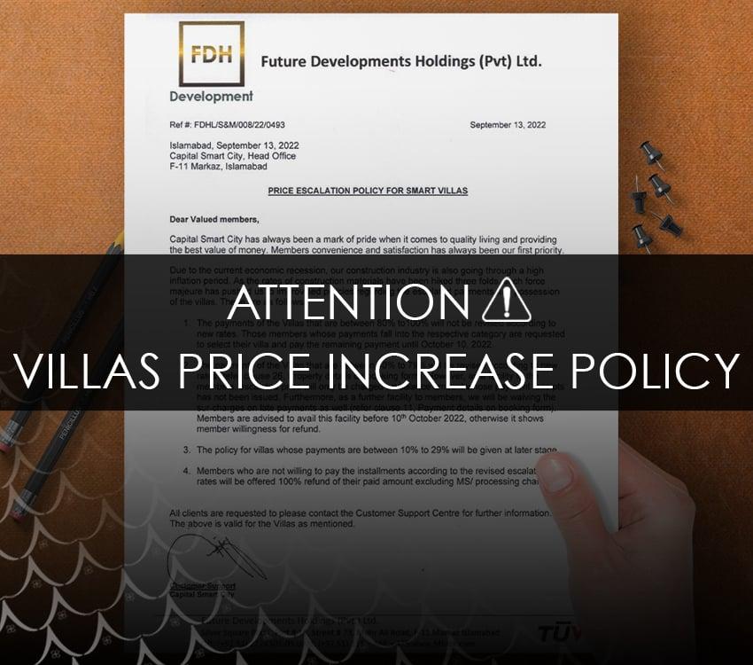 Price Escalation Policy Announcement for Smart Villas