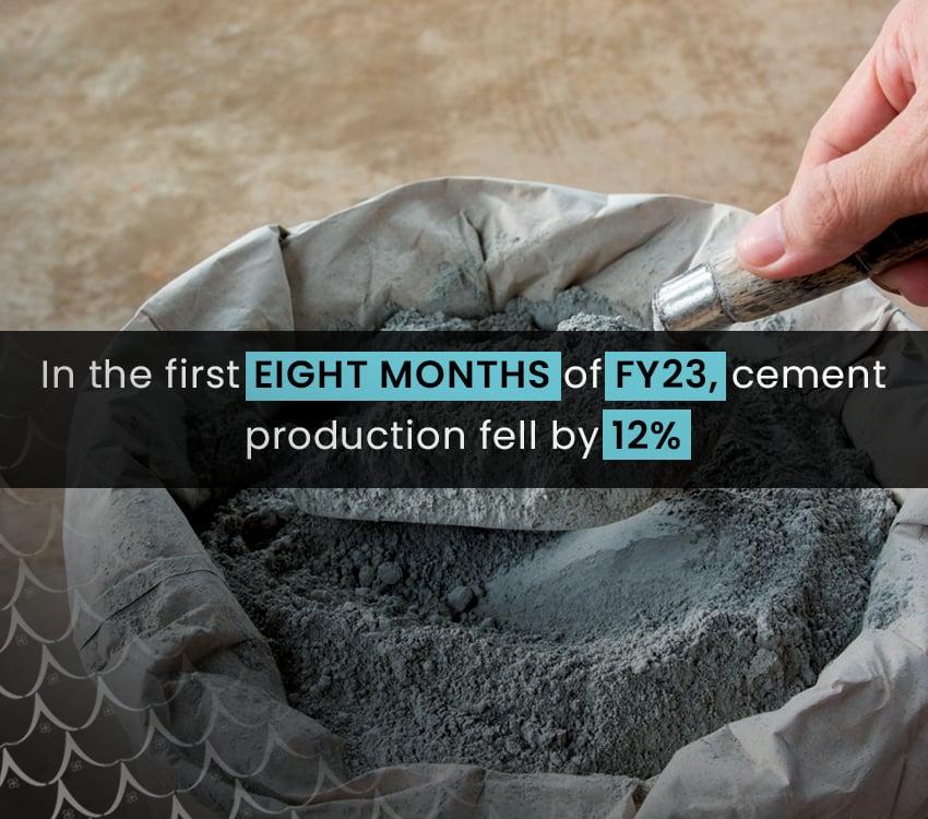 In First 8 Months of FY23, Cement Production Fell By 12%