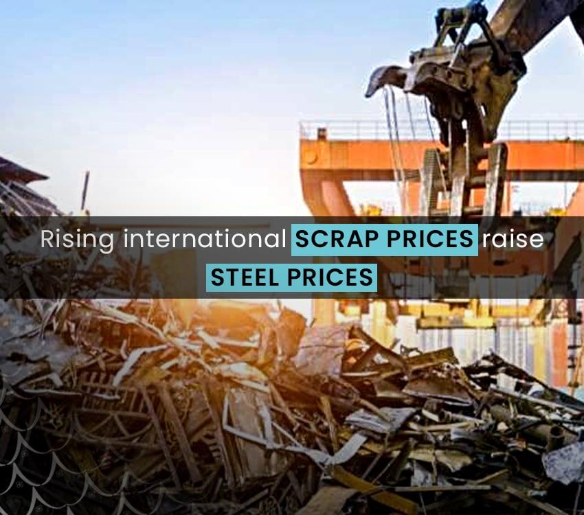 Rising international scrap prices raise steel prices